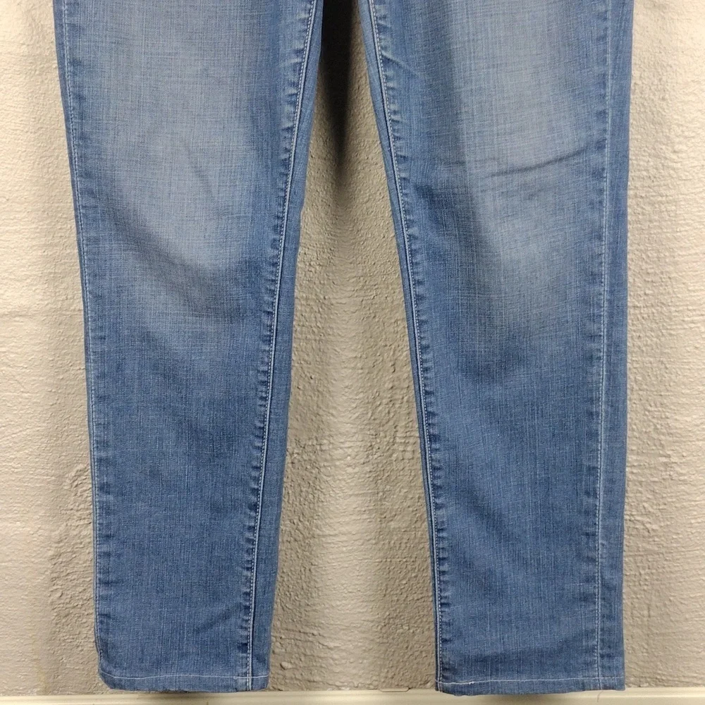 Pilcro and the Letterpress Blue Light Wash Whiskering Mid Rise Straight Leg Jean - Picture 3 of 13